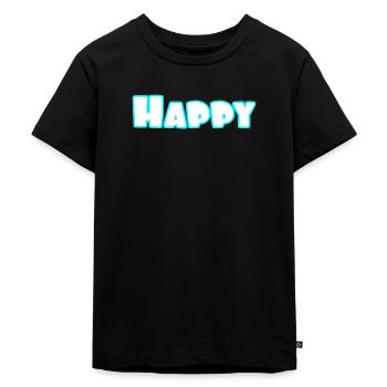 Happy - Kids Premium Organic T-Shirt - black - Front - Mikhail (115cm)