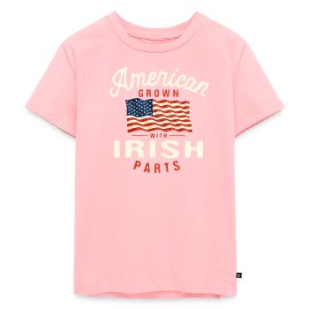 Amerikaner wachsen mit irischen Teilen patriotisch - Kinder Premium Bio T-Shirt - Rosa - Vorne - AI Model Kid Female (0cm)