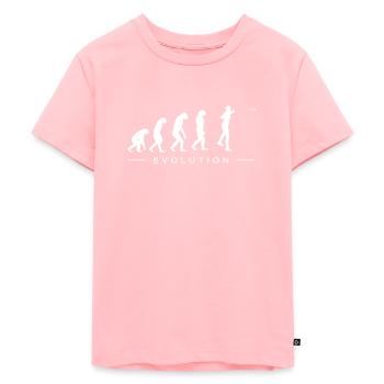 Discgolf Discgolfer Evolution Entwicklung - Kinder Premium Bio T-Shirt - Rosa - Vorne - AI Model Kid Female (0cm)