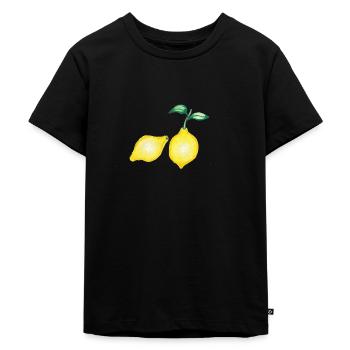 Zitronen - Kinder Premium Bio T-Shirt - Schwarz - Vorne - Mikhail (115cm)