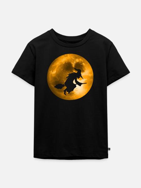 Hexe Vollmond - Kinder Premium Bio T-Shirt - Schwarz