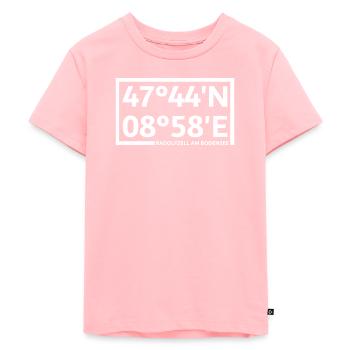 Radolfzell am Bodensee Koordinaten - Kinder Premium Bio T-Shirt - Rosa - Vorne - AI Model Kid Female (0cm)