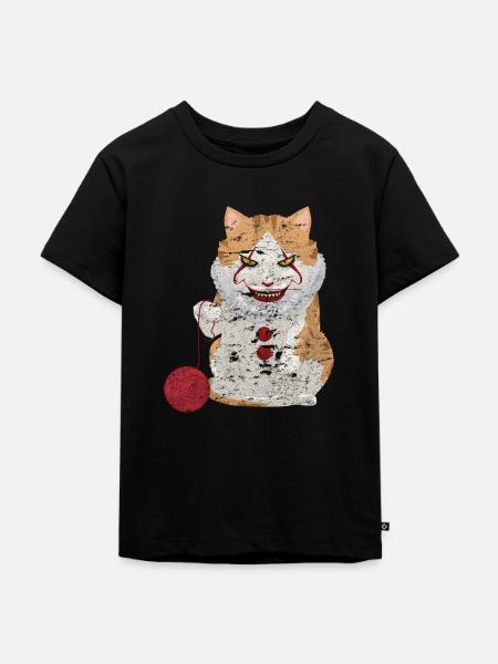 Halloween Horror Katze - Kinder Premium Bio T-Shirt - Schwarz
