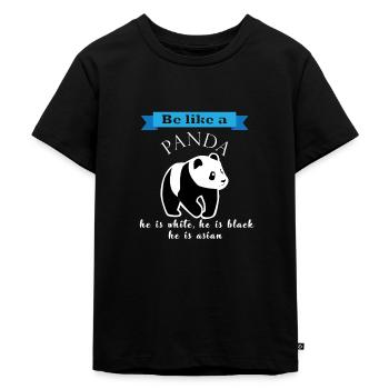 Panda Antirassismus Gegen Nazis Solidarität Antifa - Kinder Premium Bio T-Shirt - Schwarz - Vorne - Mikhail (115cm)