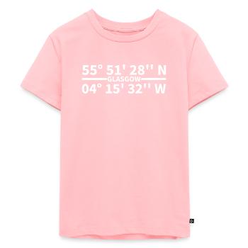 Coordonnées de Glasgow - T-shirt Premium bio Enfant - rose - Devant - AI Model Kid Female (0cm)