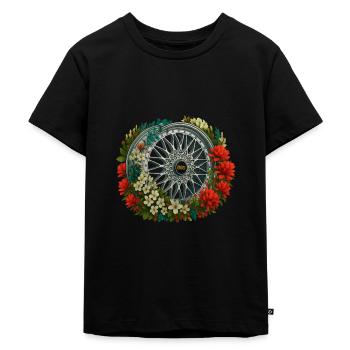 BBS Felge Blume - Kinder Premium Bio T-Shirt - Schwarz - Vorne - Mikhail (115cm)