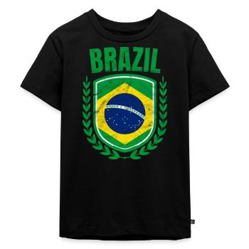 Brasilien - Kinder Premium Bio T-Shirt - Schwarz - Vorne - Mikhail (115cm)