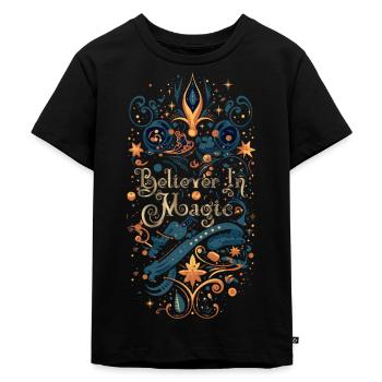 Whimsical Optimist - Kids Premium Organic T-Shirt - black - Front - Mikhail (115cm)