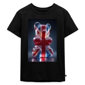 Union Jack Gummibärchen - Kinder Premium Bio T-Shirt - Schwarz - Vorne - Mikhail (115cm)