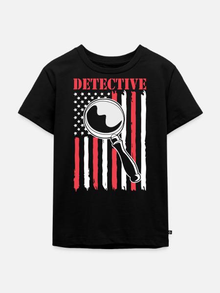 Detektiv - Kinder Premium Bio T-Shirt - Schwarz