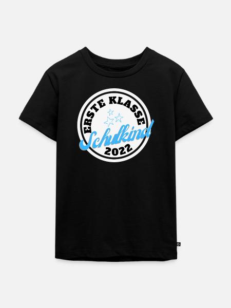 Erste Klasse Schulkind 2022 - Kinder Premium Bio T-Shirt - Schwarz
