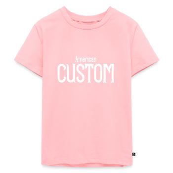 American Custom - Kids Premium Organic T-Shirt - rose - Front - AI Model Kid Female (0cm)