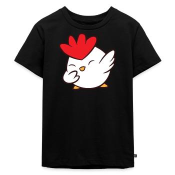 Huhn - Dab, dabbing, dabben, tanzen - Kinder Premium Bio T-Shirt - Schwarz - Vorne - Mikhail (115cm)