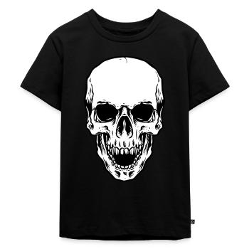 Skull Head - Kinder Premium Bio T-Shirt - Schwarz - Vorne - Mikhail (115cm)