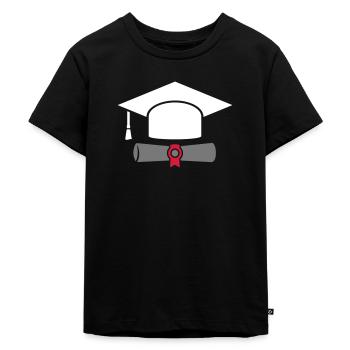 Chapeau de docteur avec certificat - cadeau pour l'obtention du diplôme - T-shirt Premium bio Enfant - noir - Devant - Mikhail (115cm)