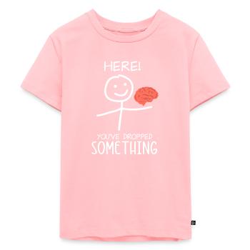 Ici! Vous avez laissé tomber quelque chose! - T-shirt Premium bio Enfant - rose - Devant - AI Model Kid Female (0cm)
