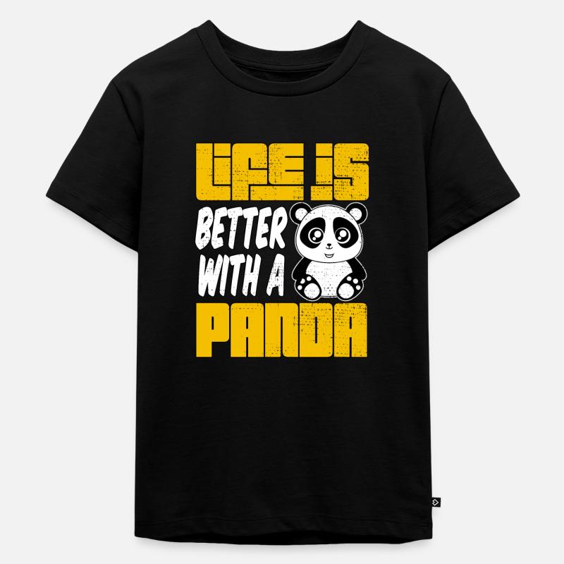 Panda Baby Gift Ours mignon pour câliner - T-shirt Premium bio Enfant - noir