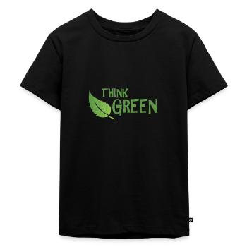 Klimaschutz - Kinder Premium Bio T-Shirt - Schwarz - Vorne - Mikhail (115cm)