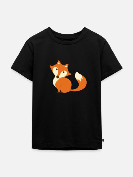Fuchs - Kinder Premium Bio T-Shirt - Schwarz