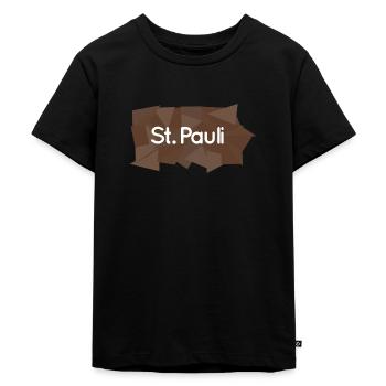 St. Pauli braun/weiß - Kinder Premium Bio T-Shirt - Schwarz - Vorne - Mikhail (115cm)