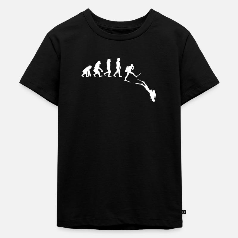 Tauchen Geschenk Taucher Evolution - Kinder Premium Bio T-Shirt - Schwarz