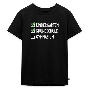 Gymnasium Geschenk Grundschule Abschluss 5. Klasse - Kinder Premium Bio T-Shirt - Schwarz - Vorne - Mikhail (115cm)