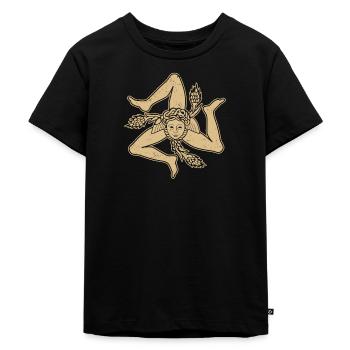 Sicilia Italia Wappen Flagge Palermo - Kinder Premium Bio T-Shirt - Schwarz - Vorne - Mikhail (115cm)