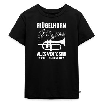Flügelhorn alles andere sind begleitinstrumente - Kinder Premium Bio T-Shirt - Schwarz - Vorne - Mikhail (115cm)