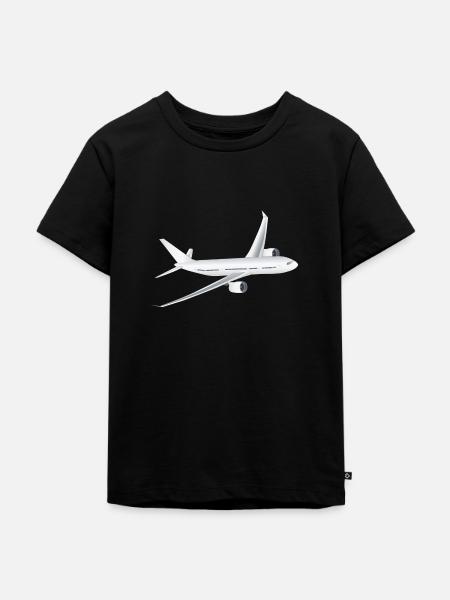Flugzeug - Kinder Premium Bio T-Shirt - Schwarz