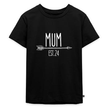 Werdende Mama Geschenk werdende Mutter 2024 - Kinder Premium Bio T-Shirt - Schwarz - Vorne - Mikhail (115cm)