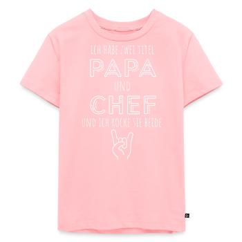 Papa und Chef - Kinder Premium Bio T-Shirt - Rosa - Vorne - AI Model Kid Female (0cm)