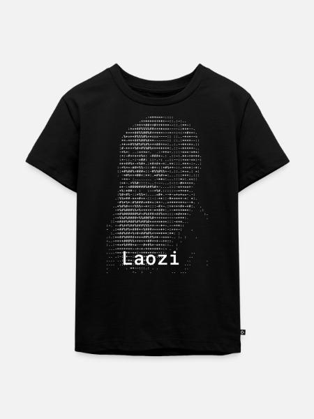 Laozi ASCII Kunstporträt - Kinder Premium Bio T-Shirt - Schwarz