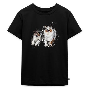 Aussie comic - Kids Premium Organic T-Shirt - black - Front - Mikhail (115cm)