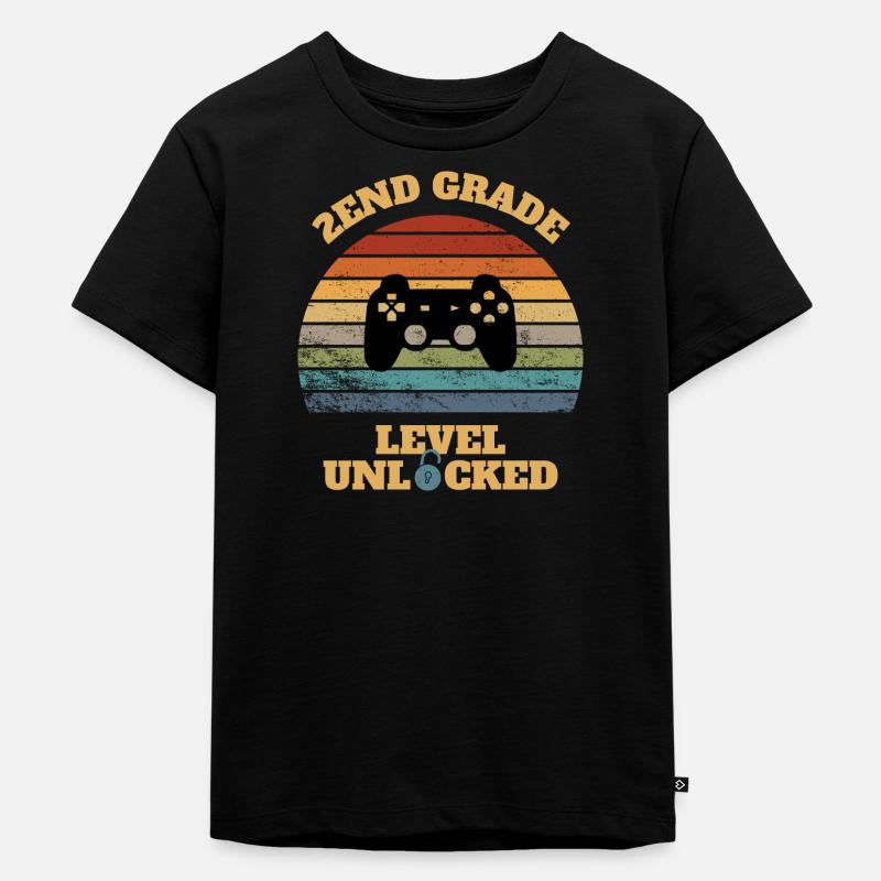 2. Klasse Gaming Retro Geschenk! - Kinder Premium Bio T-Shirt - Schwarz