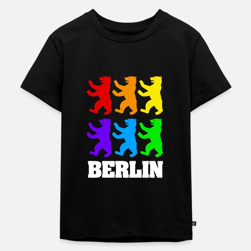 Berliner Bären in Farbe - Kinder Premium Bio T-Shirt - Schwarz