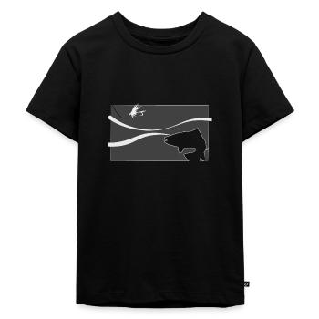 Modèle 72 - truite dans le ruisseau - T-shirt Premium bio Enfant - noir - Devant - Mikhail (115cm)