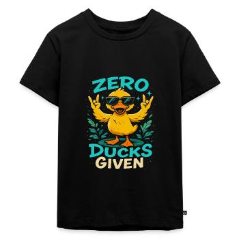 Zero Ducks Given Duck Theme Fun - Kids Premium Organic T-Shirt - black - Front - Mikhail (115cm)