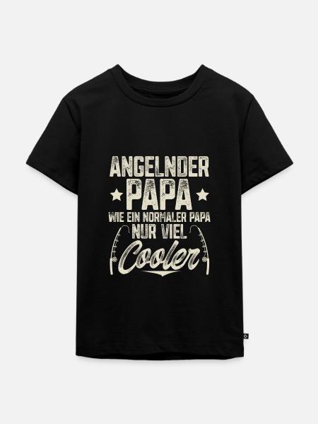 Angeln Angler Papa - Kinder Premium Bio T-Shirt - Schwarz