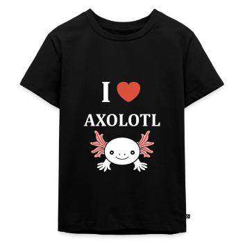 Axolotl - Kinder Premium Bio T-Shirt - Schwarz - Vorne - Mikhail (115cm)