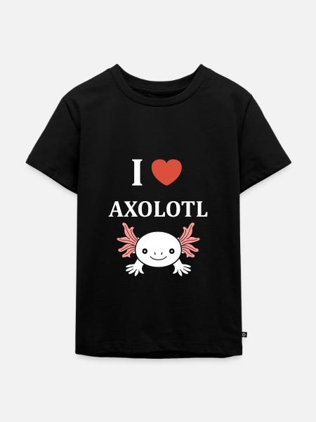 Axolotl - Kinder Premium Bio T-Shirt - Schwarz