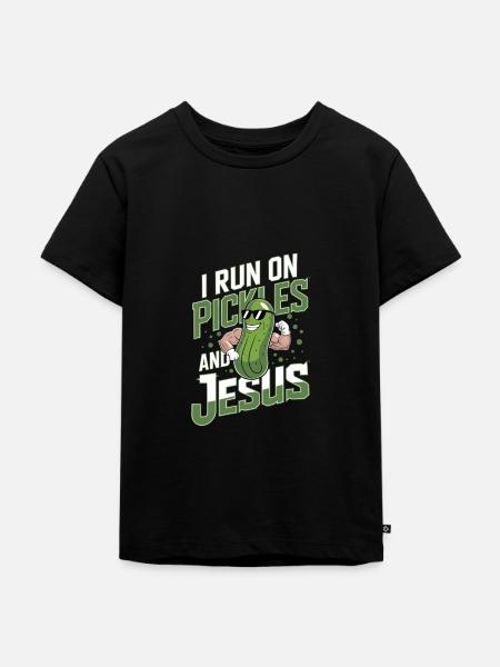 Gurke Jesus Glaube Christ - Kinder Premium Bio T-Shirt - Schwarz