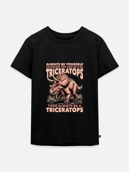 Dinosaur Triceratops Prehistoric - Kinder Premium Bio T-Shirt - Schwarz