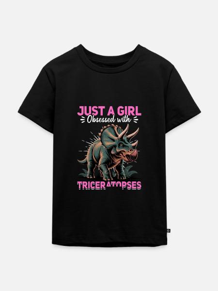 Dinosaur Triceratops Prehistoric - Kinder Premium Bio T-Shirt - Schwarz