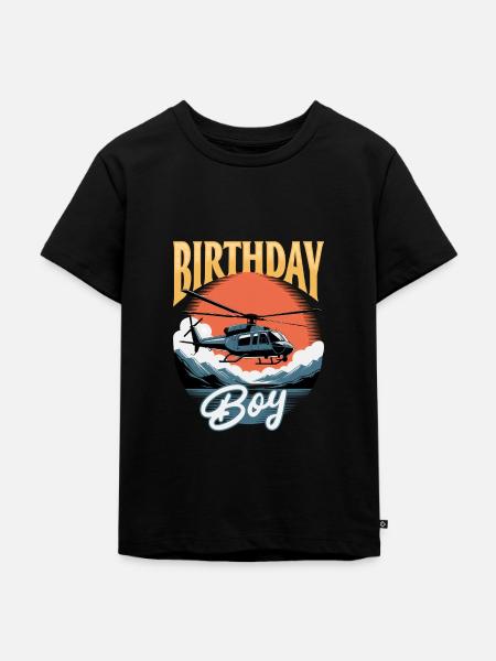 Helicopter funny Pilot - Kinder Premium Bio T-Shirt - Schwarz