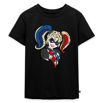 DC Super Hero Girls Harley Quinn Typography - Kids Premium Organic T-Shirt - black - Front - Mikhail (115cm)