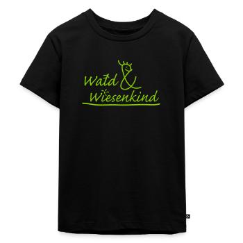 Wald&Wiesenkind - Kinder Premium Bio T-Shirt - Schwarz - Vorne - Mikhail (115cm)
