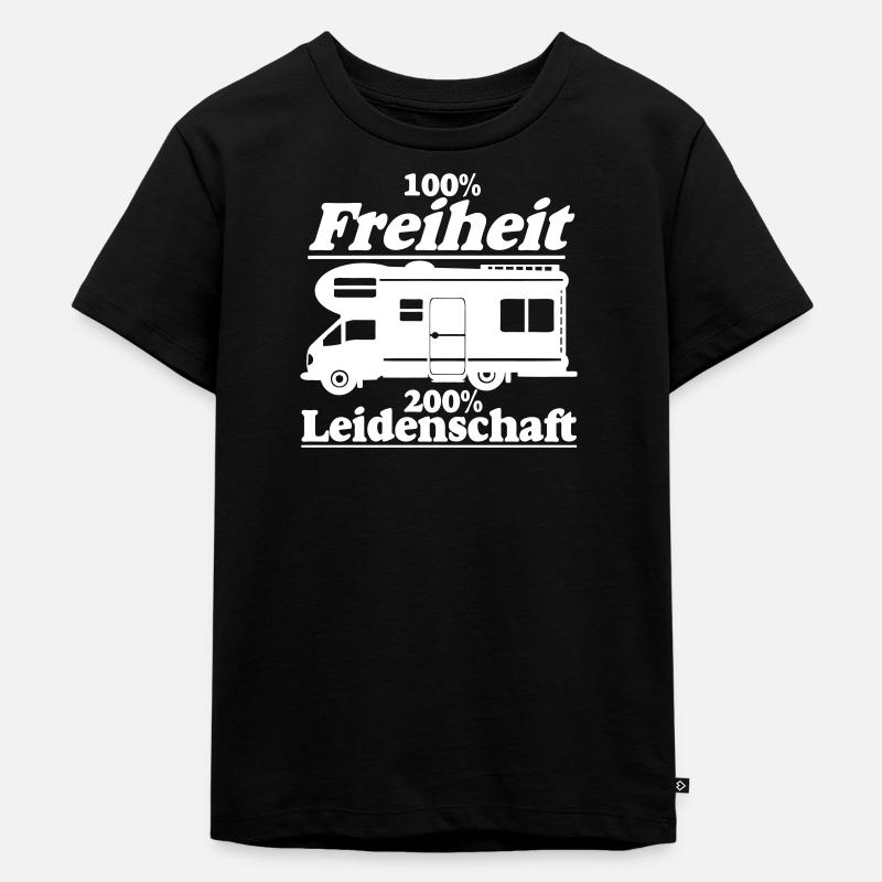 Wohnmobil,Camping,Fun Shirt,Leidenschaft (25) - Kinder Premium Bio T-Shirt - Schwarz