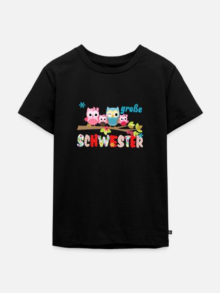 big sister bird family - Kids Premium Organic T-Shirt - black