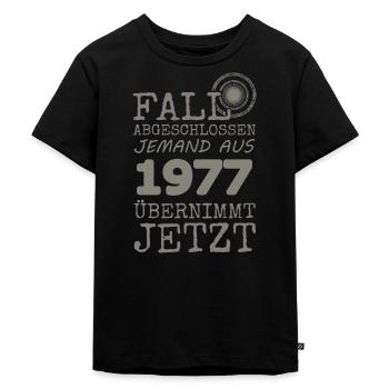 1977 - Kinder Premium Bio T-Shirt - Schwarz - Vorne - Mikhail (115cm)