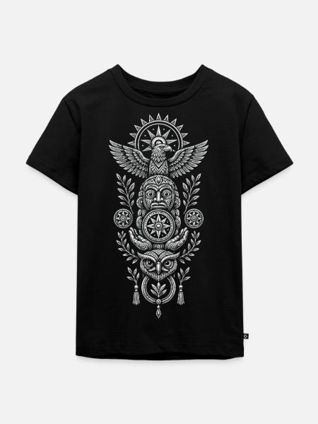 Totem-Geisterwächter - Kinder Premium Bio T-Shirt - Schwarz